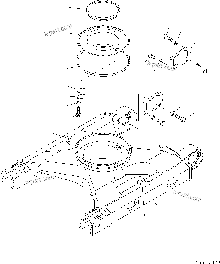 Komatsu parts book diagram for PC120-6H S/N 45001-UP: TRACK FRAME (RUBBER SHOE)(#52401-)
