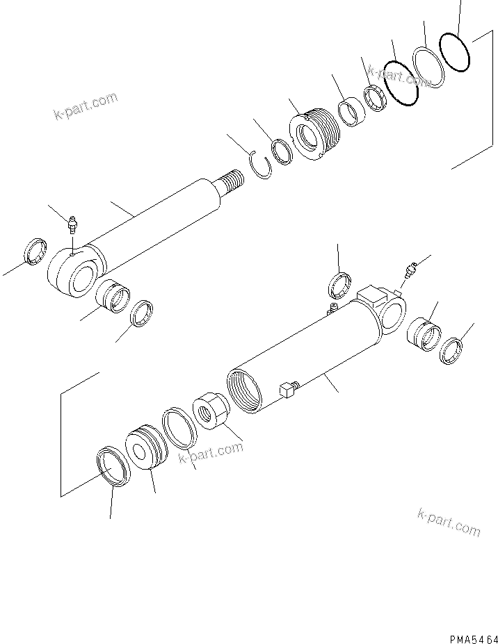 Komatsu parts book diagram for PC120-6H S/N 45001-UP: TILTINMG CYLINDER (INNER PARTS)(#45001-64839)