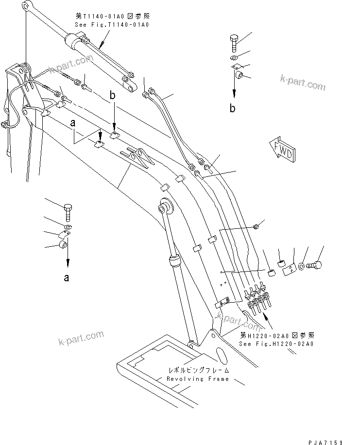 Komatsu parts book diagram for PC120-6H S/N 45001-UP: BOOM (HYDRAULIC LINE)(#50201-)
