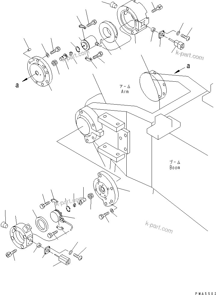 Komatsu parts book diagram for PC120-6H S/N 45001-UP: BOOM (SENSOR) (BOOM TOP SIDE)(#45001-64839)