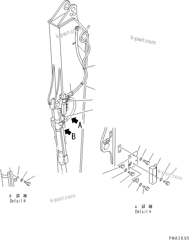 Komatsu parts book diagram for PC120-6H S/N 45001-UP: LONG ARM (GX HARNESS)(#45001-64839)