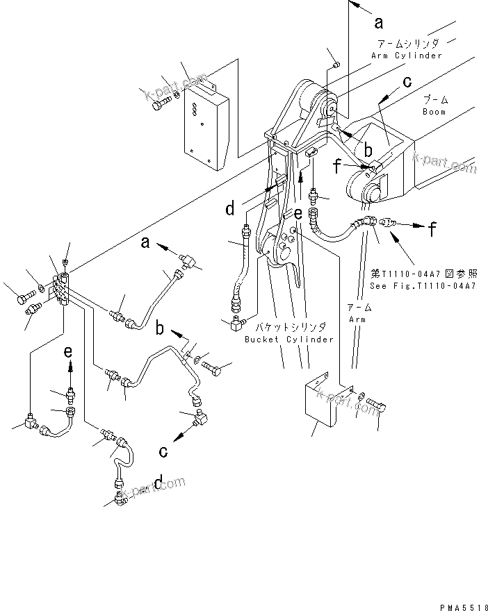 Komatsu parts book diagram for PC120-6H S/N 45001-UP: ARM (AUTO LUBRICATION) (FOR AUTO GREASE)
