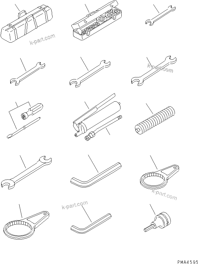 Komatsu parts book diagram for PC120-6H S/N 45001-UP: TOOL (WITH POWER WIND) (FOR RUBBER SHOE)(#45001-56999)