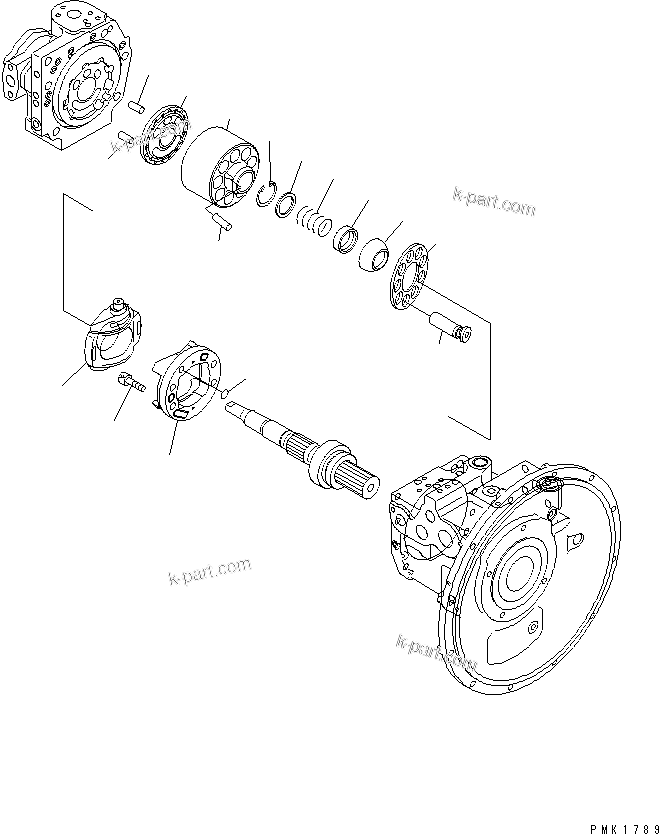 Komatsu parts book diagram for PC120-6H S/N 45001-UP: MAIN PUMP (3/10)(#52401-56999)