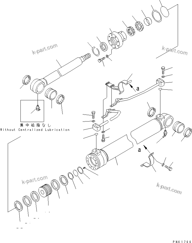 Komatsu parts book diagram for PC120-6H S/N 45001-UP: BOOM CYLINDER(#57000-)