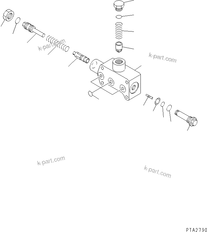 Komatsu parts book diagram for PC120-6H S/N 45001-UP: MAIN VALVE (2-ACTUATOR) (2/10)(#45001-53010)