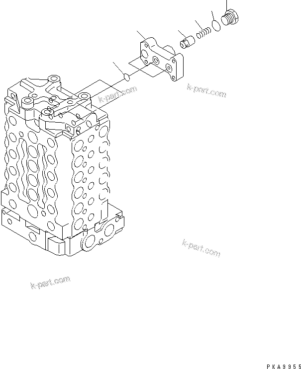 Komatsu parts book diagram for PC120-6H S/N 45001-UP: MAIN VALVE (2-ACTUATOR) (3/12)(#50201-53010)