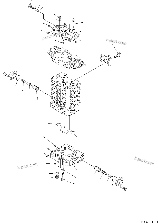 Komatsu parts book diagram for PC120-6H S/N 45001-UP: MAIN VALVE (1-ACTUATOR) (5/10)(#50201-53010)