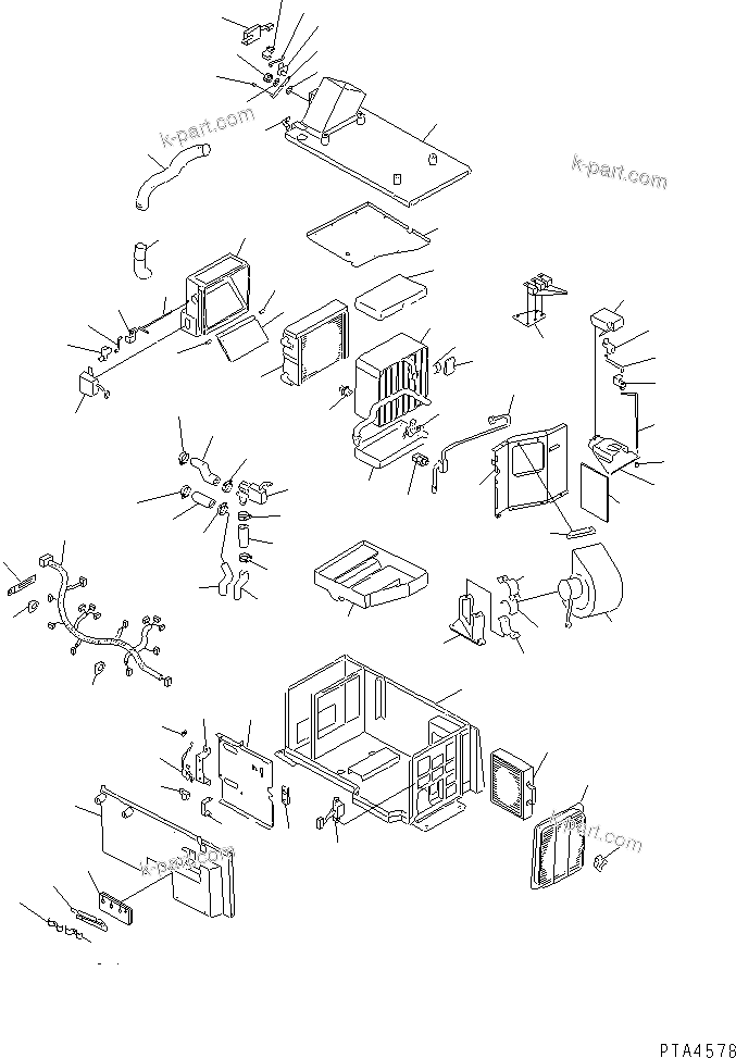 Komatsu parts book diagram for PC120-6H S/N 45001-UP: AIR CONDITIONER UNIT (FOR AIR CONDITIONER)(#45001-47960)