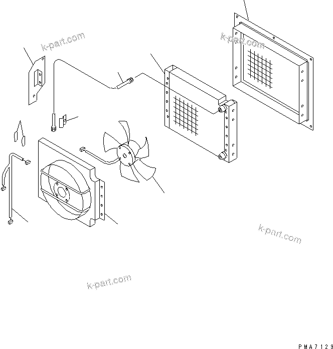 Komatsu parts book diagram for PC120-6H S/N 45001-UP: CONDENSOR UNIT (FOR AIR CONDITIONER)