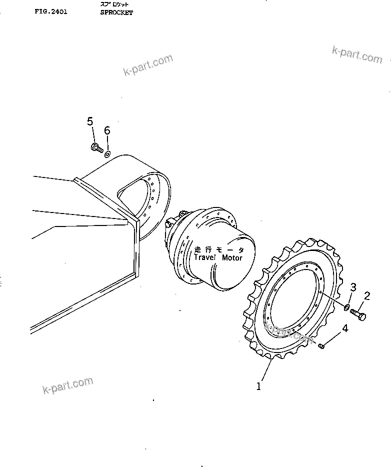 Komatsu parts book diagram for PC120S-3 S/N 18001-UP: SPROCKET