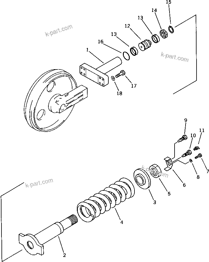 Komatsu parts book diagram for PC120S-3 S/N 18001-UP: RECOIL SPRING(#18001-21099)