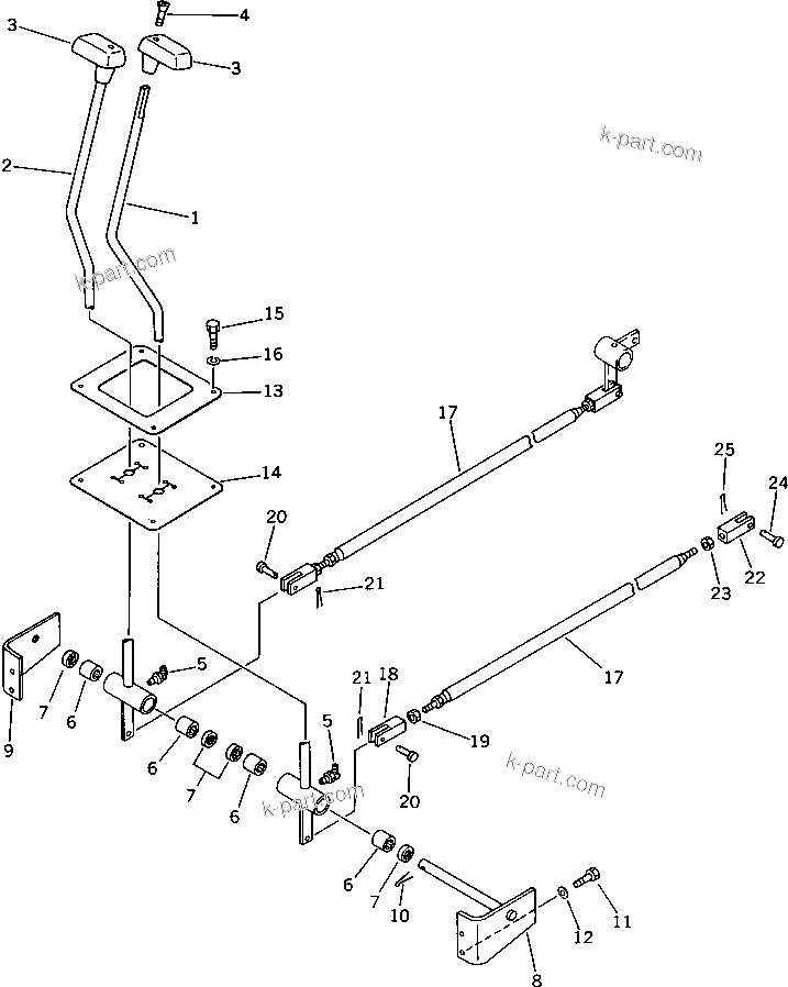 Komatsu parts book diagram for PC120S-3 S/N 18001-UP: TRAVEL CONTROL (FOR WRIST CONTROL) (WITHOUT AUTO DECELERATION)