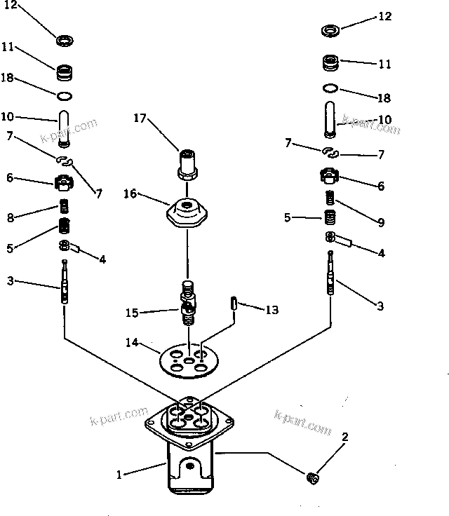 Komatsu parts book diagram for PC120S-3 S/N 18001-UP: PROPOTIONAL PRESSURE CONTROL VALVE (FOR WRIST CONTROL)