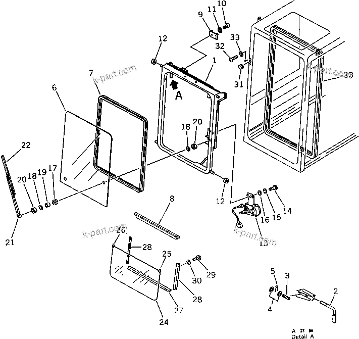 Komatsu parts book diagram for PC120S-3 S/N 18001-UP: OPERATOR'S CAB (2/6) (FOR JAPAN)(#22803-)