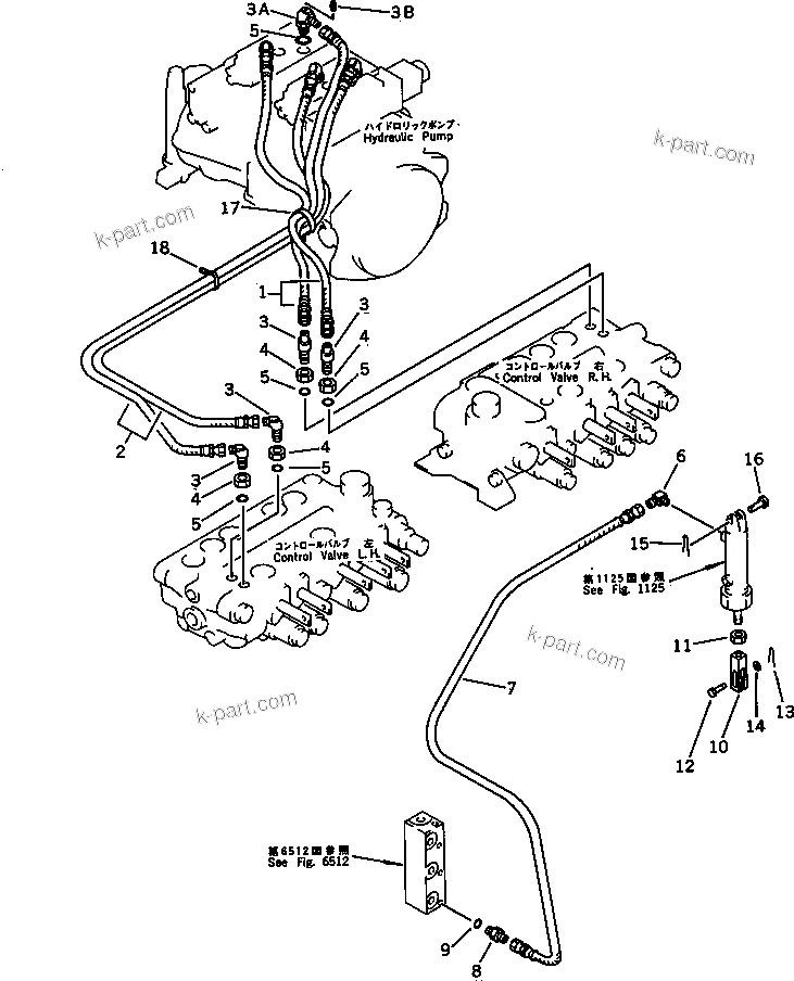 Komatsu parts book diagram for PC120S-3 S/N 18001-UP: HYDRAULIC PIPING (PILOT CIRCUIT) (2/2) (WITH AUTO DECELERATION)(#18001-21099)