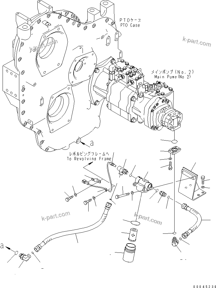 Komatsu parts book diagram for PC1250SP-8 S/N 30001-30157 (ecot3, For SP): POWER TAKE OFF (P.T.O. PIPING) (SUCTION LINES) (VHMS)(#30001-)