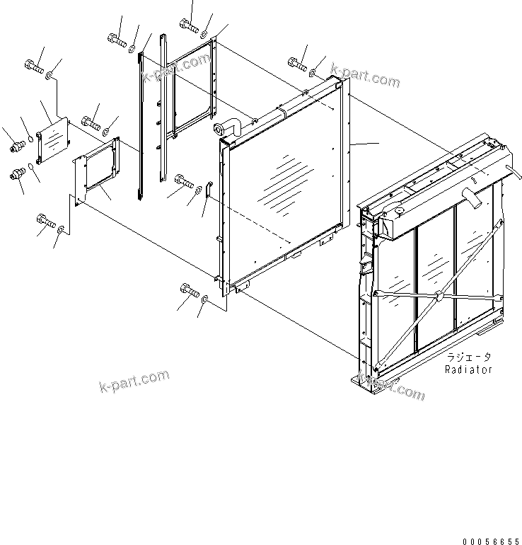 Komatsu parts book diagram for PC1250SP-8 S/N 30001-30157 (ecot3, For SP): COOLING (OIL COOLER)(#30005-)