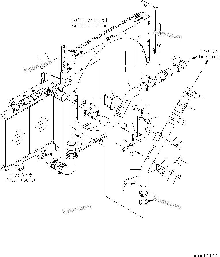 Komatsu parts book diagram for PC1250SP-8 S/N 30001-30157 (ecot3, For SP): COOLING (AIR PIPING)(#30001-)