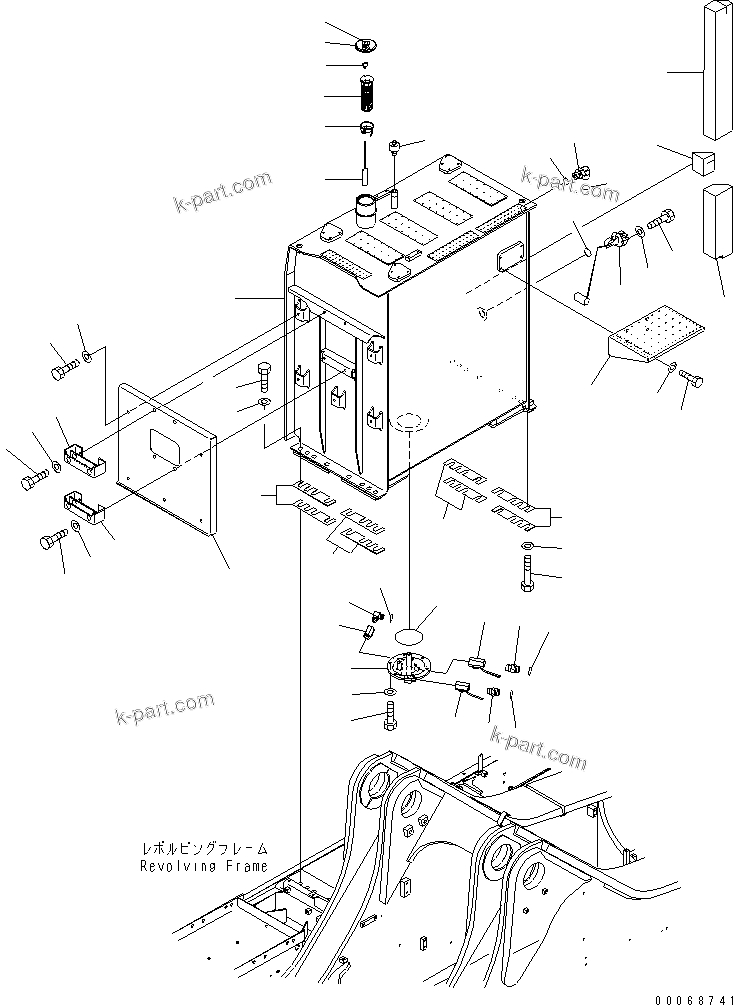 Komatsu parts book diagram for PC1250SP-8 S/N 30001-30157 (ecot3, For SP): FUEL TANK(#30049-)