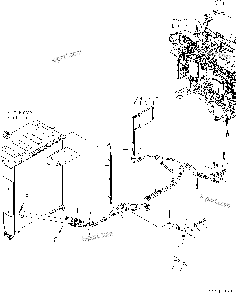 Komatsu parts book diagram for PC1250SP-8 S/N 30001-30157 (ecot3, For SP): FUEL LINE(#30001-30004)