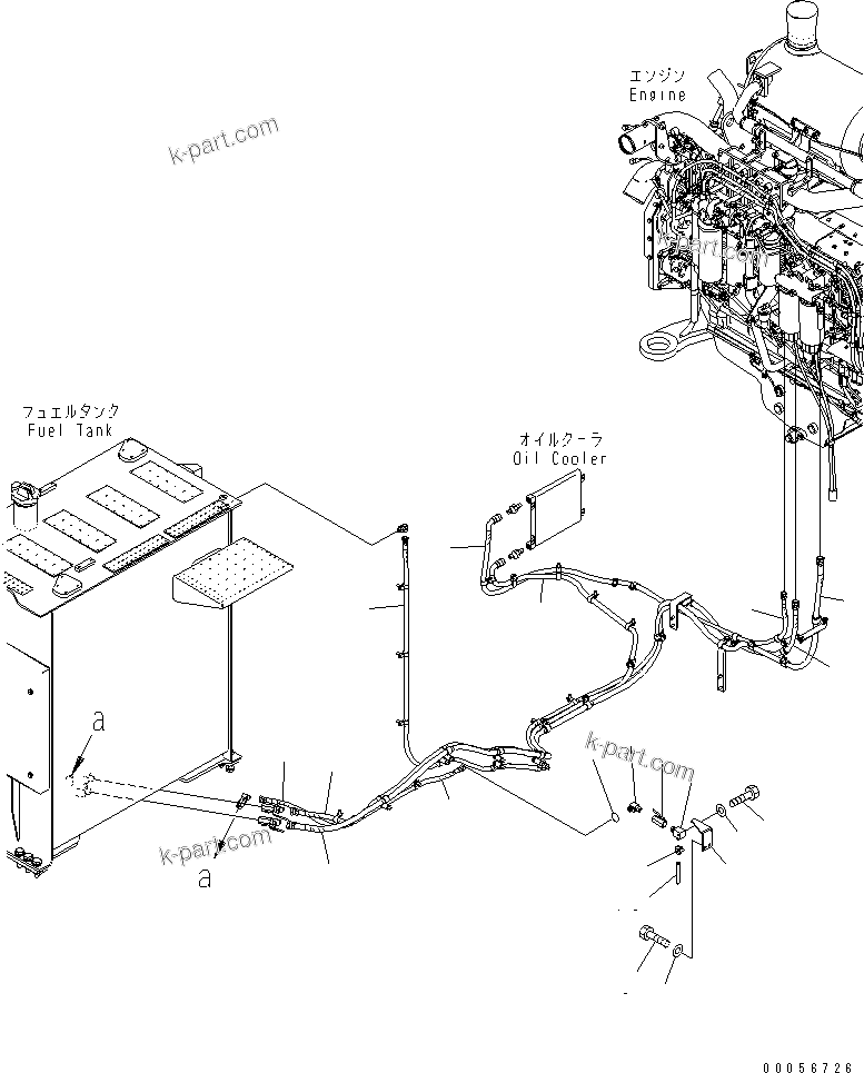 Komatsu parts book diagram for PC1250SP-8 S/N 30001-30157 (ecot3, For SP): FUEL LINE(#30005-)