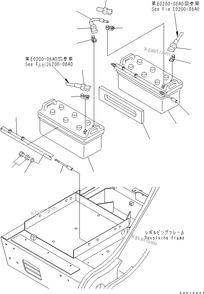 Komatsu parts book diagram for PC1250SP-8 S/N 30001-30157 (ecot3, For SP): BATTERY (WET) (C200)(#30001-)