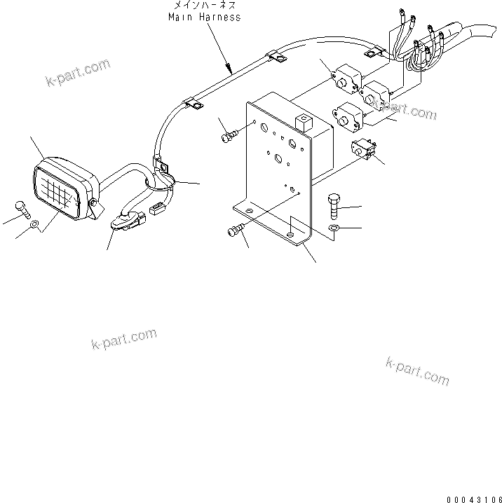 Komatsu parts book diagram for PC1250SP-8 S/N 30001-30157 (ecot3, For SP): WIRING (WORKING LAMP AND CIRCUIT BREAKER)(#30001-30021)