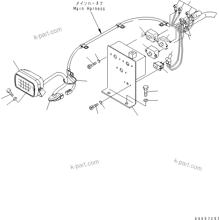 Komatsu parts book diagram for PC1250SP-8 S/N 30001-30157 (ecot3, For SP): WIRING (WORKING LAMP AND CIRCUIT BREAKER)(#30022-)
