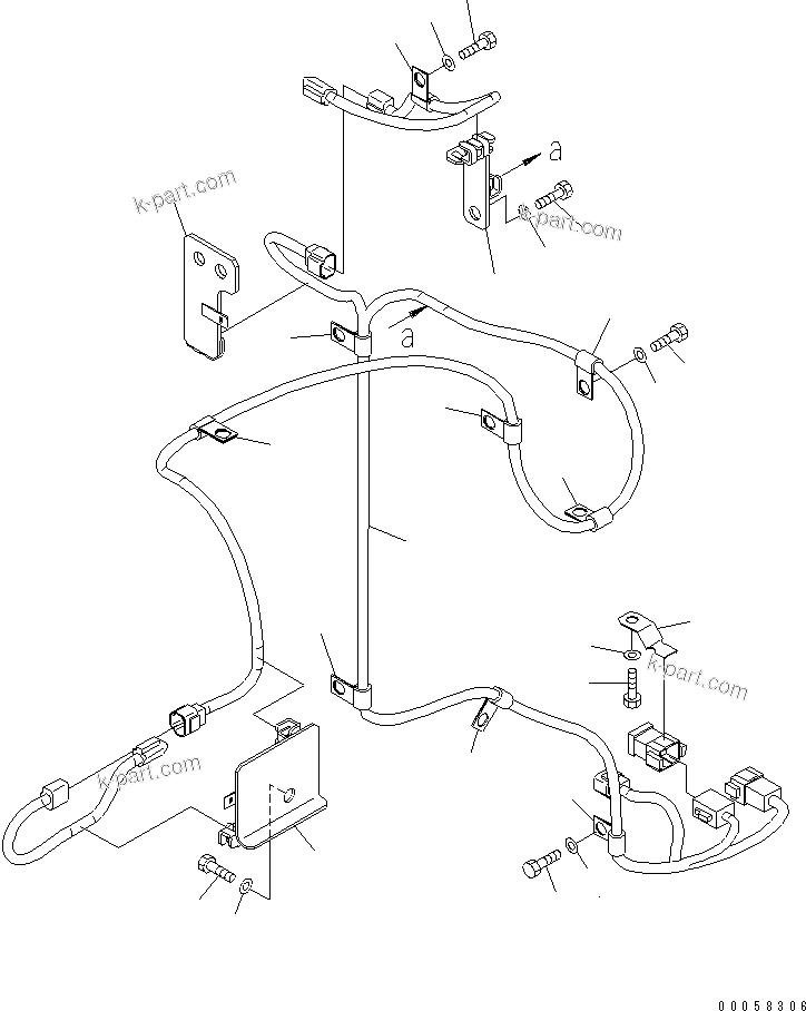 Komatsu parts book diagram for PC1250SP-8 S/N 30001-30157 (ecot3, For SP): WIRING (VHMS SENSOR HARNESS) (HARNESS)(#30001-30021)