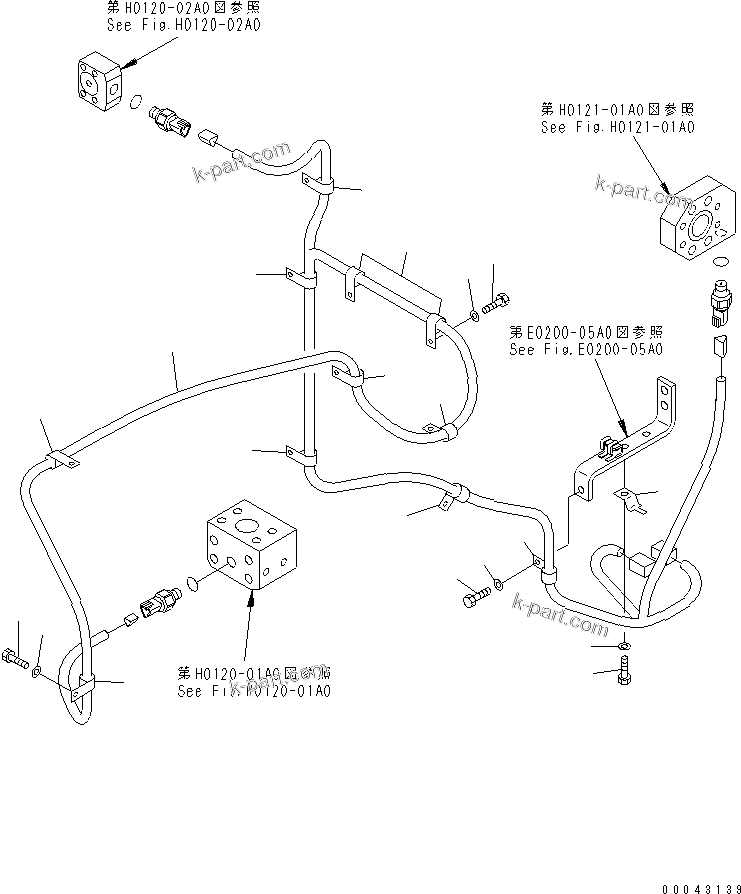 Komatsu parts book diagram for PC1250SP-8 S/N 30001-30157 (ecot3, For SP): WIRING (VHMS SENSOR HARNESS) (HARNESS)(#30022-)