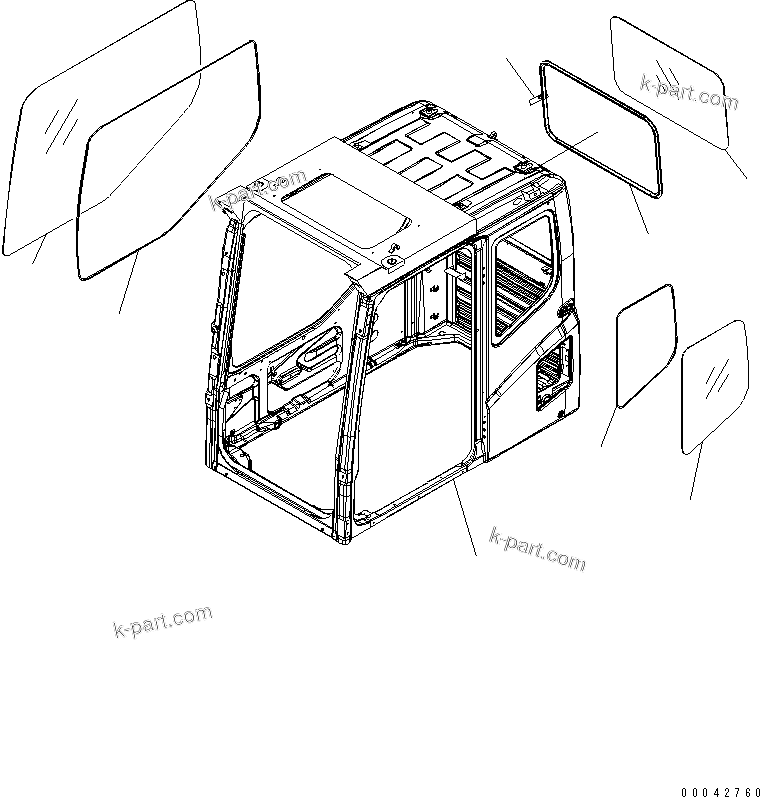 Komatsu parts book diagram for PC1250SP-8 S/N 30001-30157 (ecot3, For SP): OPERATOR'S CAB (CAB) (QUARRY SPEC.)(#30001-)