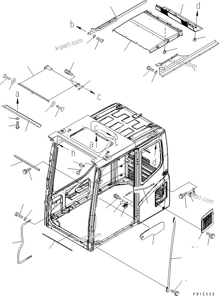 Komatsu parts book diagram for PC1250SP-8 S/N 30001-30157 (ecot3, For SP): OPERATOR'S CAB (ACCESSORIES) (QUARRY SPEC.)(#30001-)