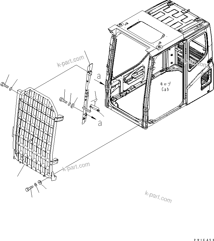 Komatsu parts book diagram for PC1250SP-8 S/N 30001-30157 (ecot3, For SP): FRONT GUARD(#30001-)
