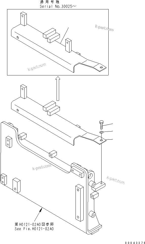 Komatsu parts book diagram for PC1250SP-8 S/N 30001-30157 (ecot3, For SP): AIR CONDITIONER (BRACKET)(#30001-)