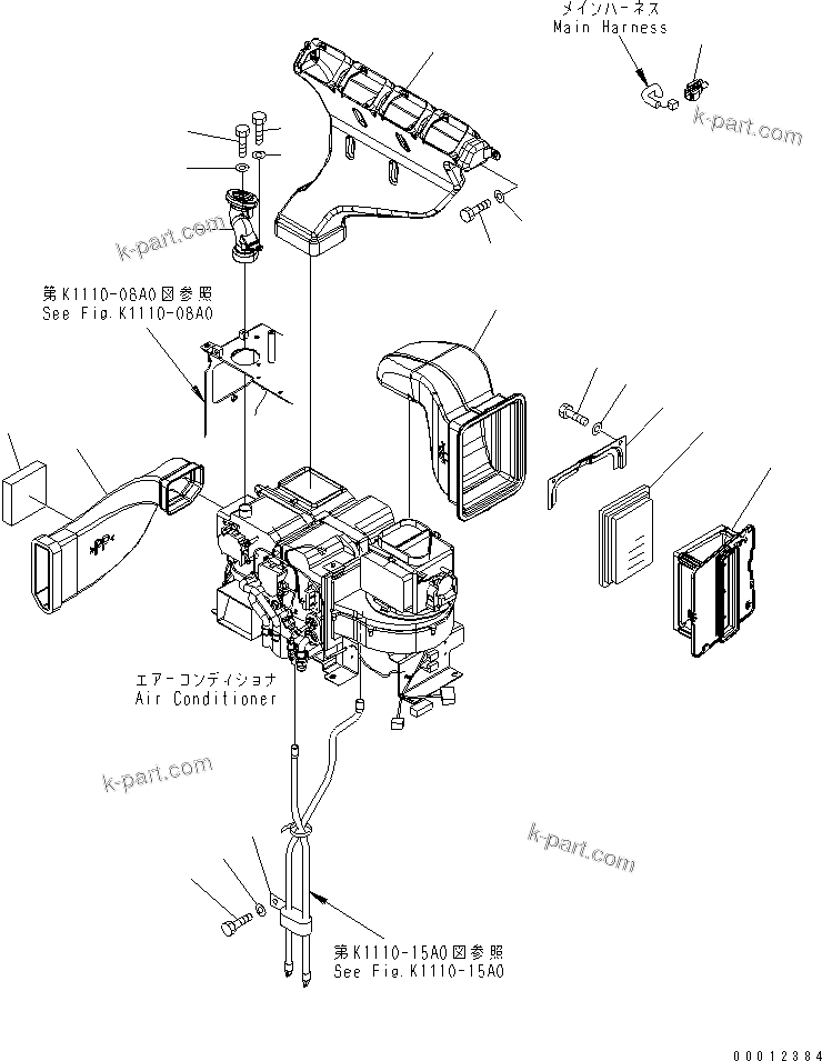 Komatsu parts book diagram for PC1250SP-8 S/N 30001-30157 (ecot3, For SP): AIR CONDITIONER (DUCT AND DRAIN HOSE)(#30001-)