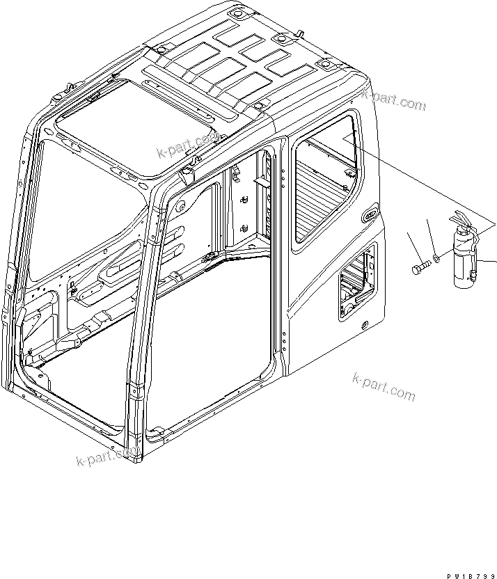 Komatsu parts book diagram for PC1250SP-8 S/N 30001-30157 (ecot3, For SP): FIRE EXTINGUISHER (CHINESE)(#30001-)