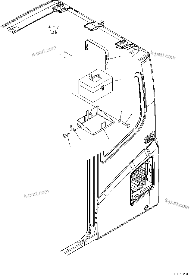 Komatsu parts book diagram for PC1250SP-8 S/N 30001-30157 (ecot3, For SP): FIRST AID BOX(#30001-)
