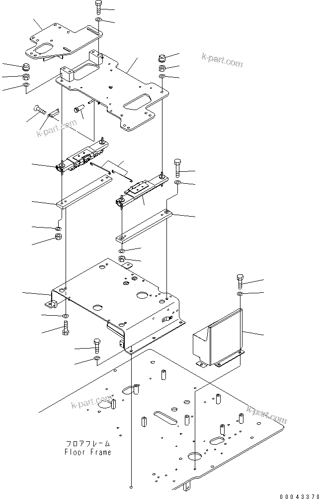 Komatsu parts book diagram for PC1250SP-8 S/N 30001-30157 (ecot3, For SP): FLOOR FRAME (BASE)(#30001-30055)