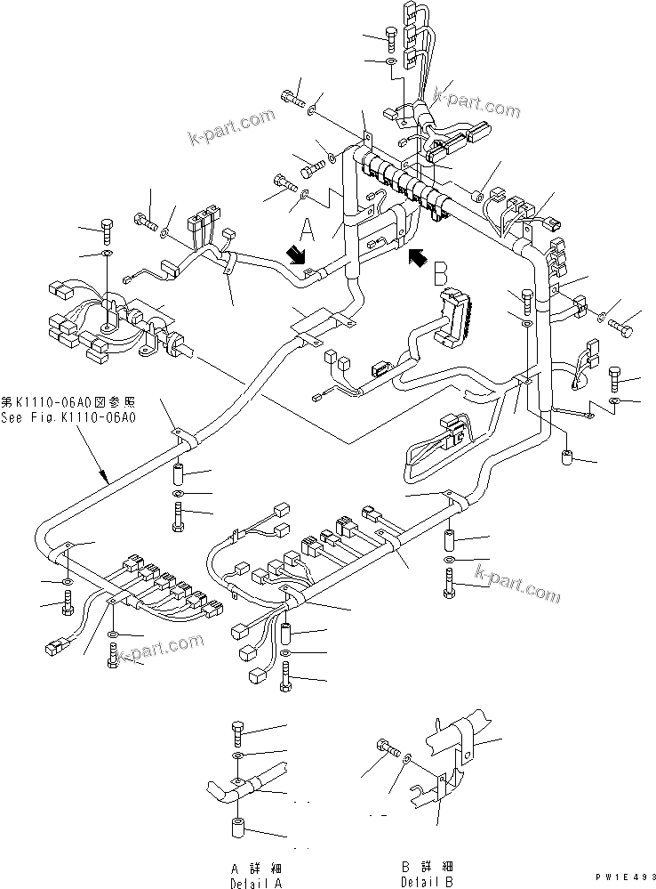Komatsu parts book diagram for PC1250SP-8 S/N 30001-30157 (ecot3, For SP): FLOOR FRANE (CLIP)(#30001-)