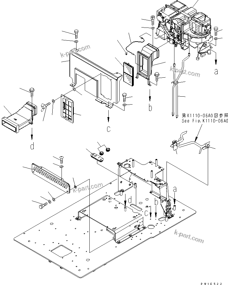 Komatsu parts book diagram for PC1250SP-8 S/N 30001-30157 (ecot3, For SP): FLOOR FRAME (AIR CONDITIONER AND FOOT COVER)(#30001-)