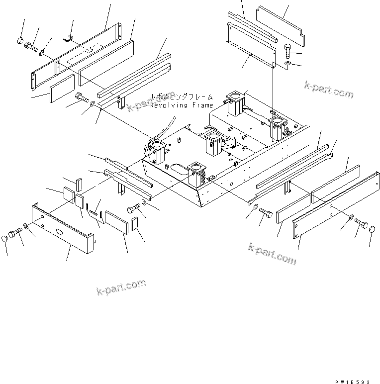 Komatsu parts book diagram for PC1250SP-8 S/N 30001-30157 (ecot3, For SP): CAB COVER (FOR LOW CAB AND LOW WIPER)(#30001-)