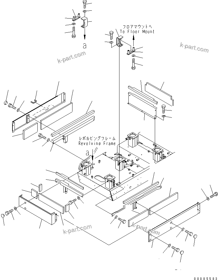 Komatsu parts book diagram for PC1250SP-8 S/N 30001-30157 (ecot3, For SP): CAB COVER (FOR LOW CAB) (WITH FRONT GUARD)(#30068-)