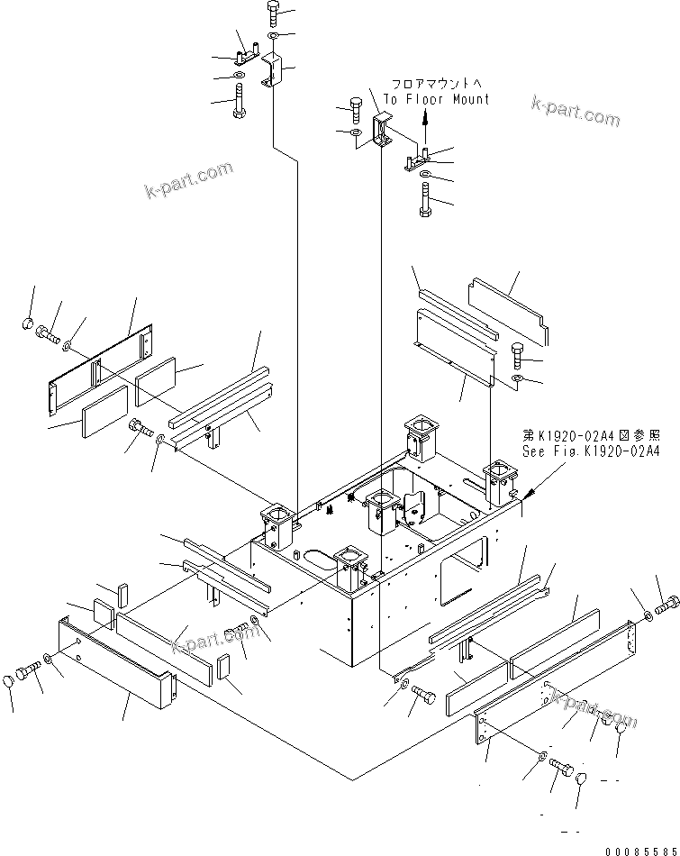 Komatsu parts book diagram for PC1250SP-8 S/N 30001-30157 (ecot3, For SP): CAB COVER (FOR 600MM HIGH CAB)(#30068-)