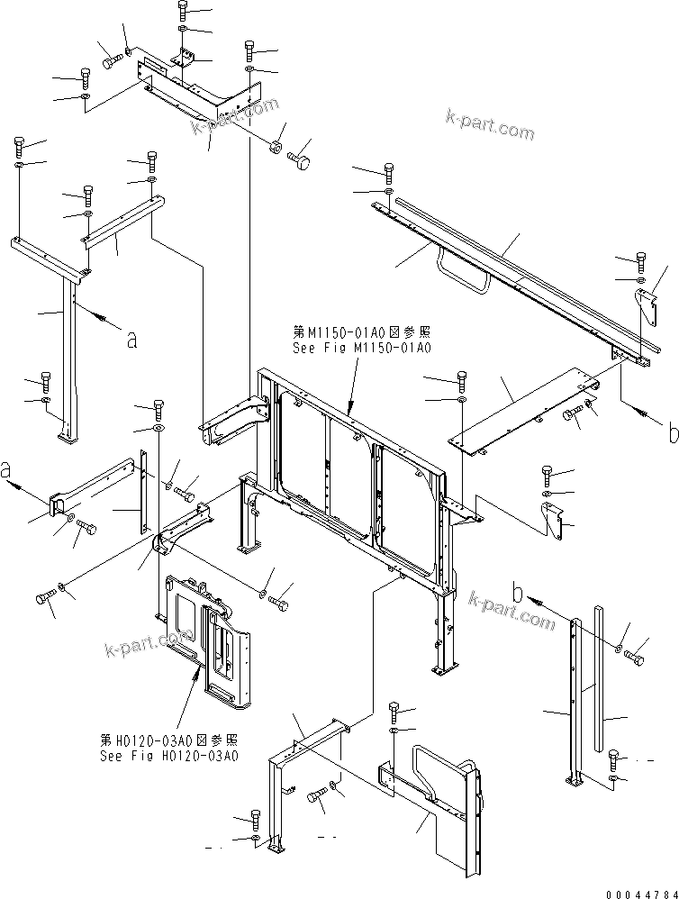 Komatsu parts book diagram for PC1250SP-8 S/N 30001-30157 (ecot3, For SP): FRAME(#30001-)