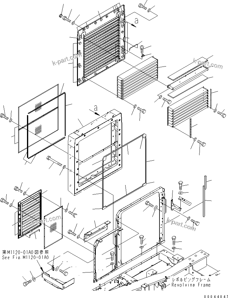 Komatsu parts book diagram for PC1250SP-8 S/N 30001-30157 (ecot3, For SP): RIGHT SIDE COVER (DUCT) (FOR EU)(#30001-)