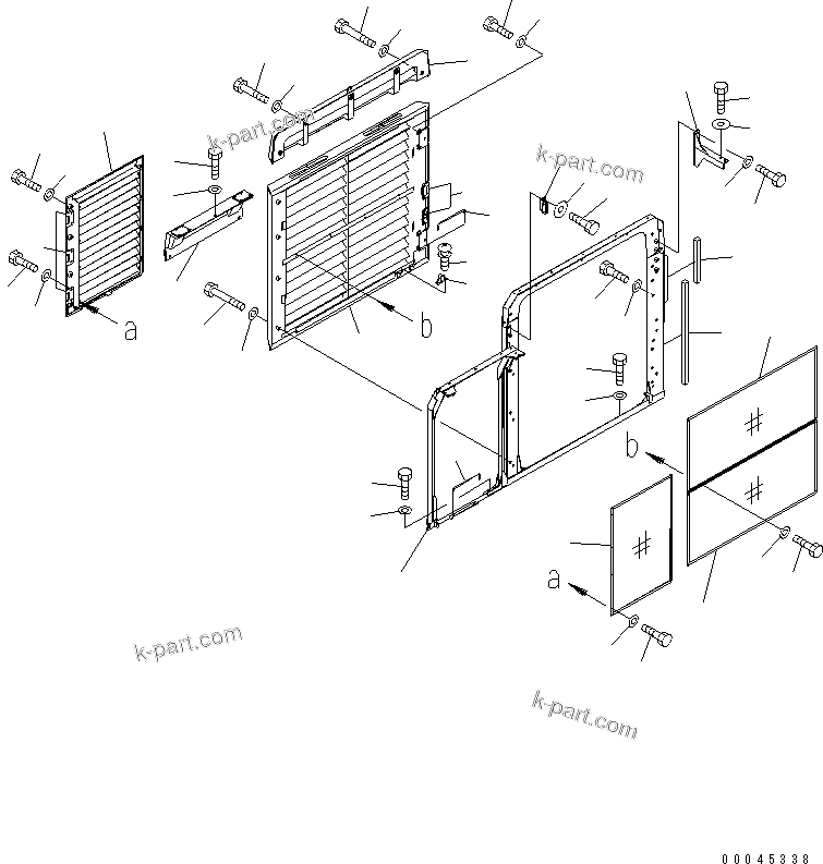 Komatsu parts book diagram for PC1250SP-8 S/N 30001-30157 (ecot3, For SP): RIGHT SIDE COVER (DUCT)(#30001-)