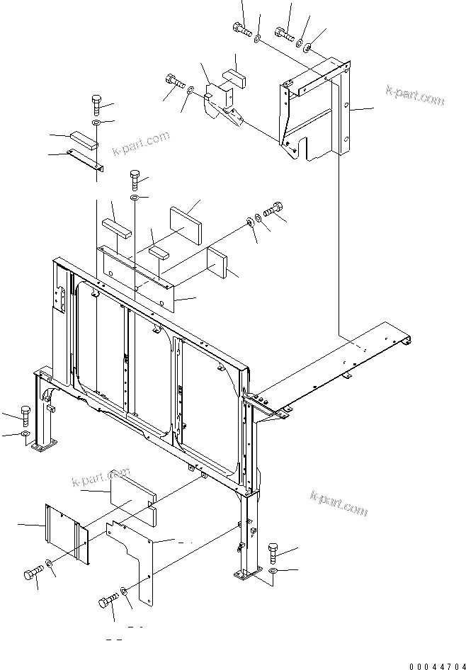 Komatsu parts book diagram for PC1250SP-8 S/N 30001-30157 (ecot3, For SP): PARTITION (MACHINE CAB) (COVER) (4/5)(#30001-)