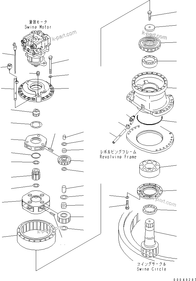 Komatsu parts book diagram for PC1250SP-8 S/N 30001-30157 (ecot3, For SP): SWING MACHINERY (FRONT)(#30001-30051)