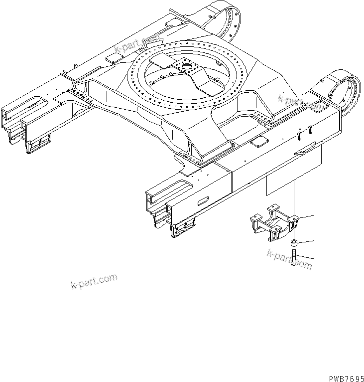 Komatsu parts book diagram for PC1250SP-8 S/N 30001-30157 (ecot3, For SP): TRACK FRAME (FINAL ROLLER GUARD) (L.H.)(#30001-)